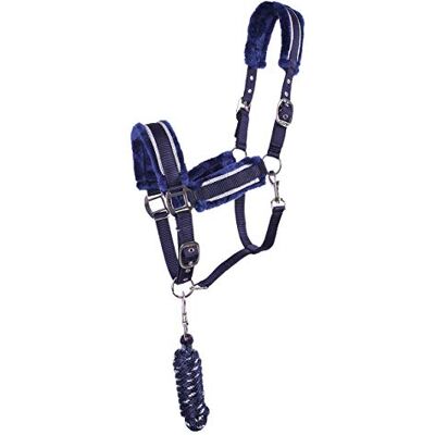 QHP Licol et Longe Dolci Bleu foncé-argenté Cheval - Publicité QHP Licol et Longe Dolci Bleu foncé-argenté Cheval - Publicité