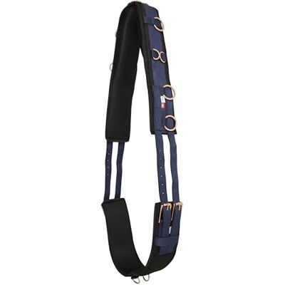 Imperial Riding IRH Deluxe Extra Ceinture de Longe Ergonomique avec sans Garrot et Anneaux en métal Bleu Marine/Or Rose - Publicité Imperial Riding IRH Deluxe Extra Ceinture de Longe Ergonomique avec sans Garrot et Anneaux en métal Bleu Marine/Or Rose - Publicité