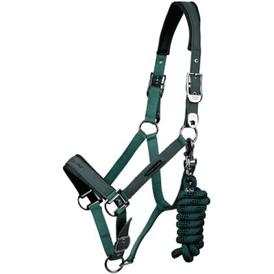 Premier Equine PremierEquine Duco Licol rembourré avec laisse Vert poney - Publicité Premier Equine PremierEquine Duco Licol rembourré avec laisse Vert poney - Publicité