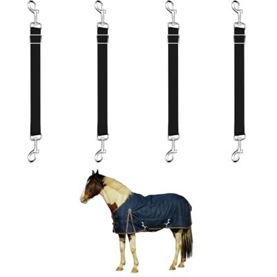 MiOYOOW Lot de 4 Sangles de Cuisse pour Couvertures de Cheval, Bandes Élastiques Réglables avec Rotation à 360° et Élastiques, Équipement d'équitation pour Différents Types de Couvertures - Publicité MiOYOOW Lot de 4 Sangles de Cuisse pour Couvertures de Cheval, Bandes Élastiques Réglables avec Rotation à 360° et Élastiques, Équipement d'équitation pour Différents Types de Couvertures - Publicité