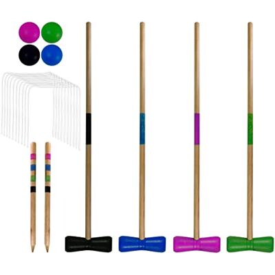 BEST SPORTING Crocket Crocket Croquet pour adultes et enfants Avec raquettes, boules, buts, piquets de marquage Jeux de plein air pour adultes Jeux de jardin pour enfants Kit de croquet - Publicité BEST SPORTING Crocket Crocket Croquet pour adultes et enfants Avec raquettes, boules, buts, piquets de marquage Jeux de plein air pour adultes Jeux de jardin pour enfants Kit de croquet - Publicité