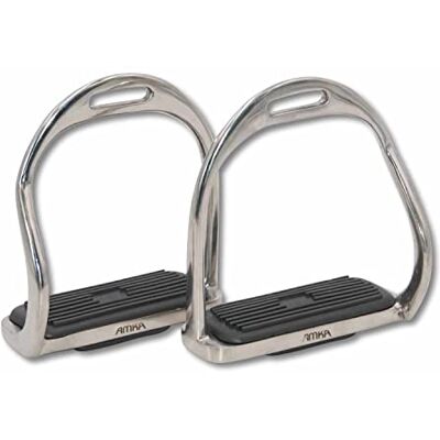 AMKA Amesbichler Étriers de sécurité étriers incurvés en acier inoxydable avec inserts interchangeables noirs – Étrier avec côté bombé - Publicité AMKA Amesbichler Étriers de sécurité étriers incurvés en acier inoxydable avec inserts interchangeables noirs – Étrier avec côté bombé - Publicité