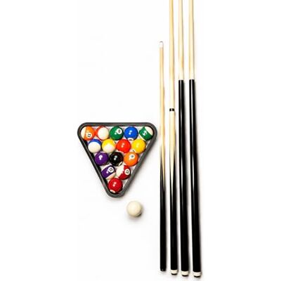 John West Billard Set pour débutants Boules+Triangle + 4 queues (145, 122 + 92) - Publicité John West Billard Set pour débutants Boules+Triangle + 4 queues (145, 122 + 92) - Publicité