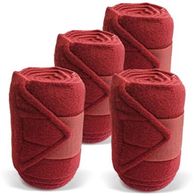 Pferdelinis Lot de 4 bandages pour cheval en polaire avec fermeture Avec sac de rangement pratique (mini shetland poney (mini shetty), bordeaux) - Publicité Pferdelinis Lot de 4 bandages pour cheval en polaire avec fermeture Avec sac de rangement pratique (mini shetland poney (mini shetty), bordeaux) - Publicité