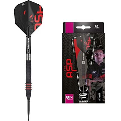 Target Darts Nathan Aspinall The Asp Noir 80% Tungstène Swiss Point Acier Fléchettes à Pointe Set - Publicité Target Darts Nathan Aspinall The Asp Noir 80% Tungstène Swiss Point Acier Fléchettes à Pointe Set - Publicité