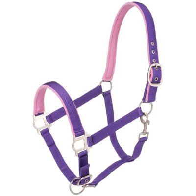 Tough 1 Licol rembourré pour Poney avec matériel satiné, Violet - Publicité Tough 1 Licol rembourré pour Poney avec matériel satiné, Violet - Publicité