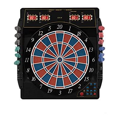 Karella Cible de fléchettes électronique CB-50 avec 27 Jeux et 159 Variantes de Jeu, Dimensions exactes du Tournoi en Version 2 Trous, Appareil Professionnel - Publicité Karella Cible de fléchettes électronique CB-50 avec 27 Jeux et 159 Variantes de Jeu, Dimensions exactes du Tournoi en Version 2 Trous, Appareil Professionnel - Publicité