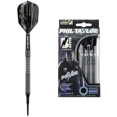 Target Darts Phil Taylor Power 8-Zero Black P8Z3 18G Jeu de fléchettes Souples 80% tungstène - Publicité Target Darts Phil Taylor Power 8-Zero Black P8Z3 18G Jeu de fléchettes Souples 80% tungstène - Publicité
