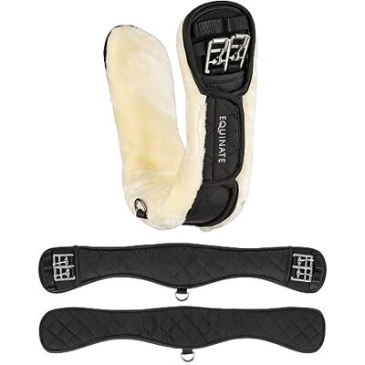 Equinate Lakewood Sangle courte en peau d'agneau synthétique amovible 60 cm – Sangle abdominale anatomique – Sangle de dressage – Noir - Publicité Equinate Lakewood Sangle courte en peau d'agneau synthétique amovible 60 cm – Sangle abdominale anatomique – Sangle de dressage – Noir - Publicité
