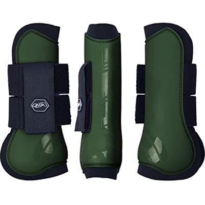 QHP Guêtres avant rigide et intérieur en néoprène avec fermeture Velcro (poney, forêt profonde). Publicité QHP Guêtres avant rigide et intérieur en néoprène avec fermeture Velcro (poney, forêt profonde). Publicité