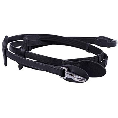 Rênes pour chevaux QHP Web - Clips faciles cuir toile 280cm/250cm - Publicité Rênes pour chevaux QHP Web - Clips faciles cuir toile 280cm/250cm - Publicité