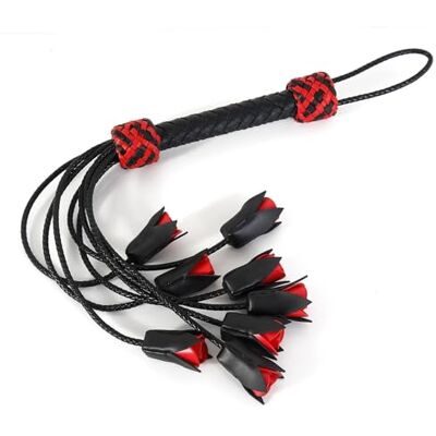 Hdynasty Fouet en Cuir de Rose Rouge et Noir, Fouet de Cheval Polyvalent de 64,5 cm de Long - Publicité Hdynasty Fouet en Cuir de Rose Rouge et Noir, Fouet de Cheval Polyvalent de 64,5 cm de Long - Publicité