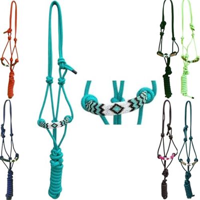 Majestic Licol en corde tressée avec nez rembourré et laisse assortie de 3 m Turquoise - Publicité Majestic Licol en corde tressée avec nez rembourré et laisse assortie de 3 m Turquoise - Publicité