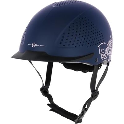 Covalliero Casque d'équitation Beauty 2.0 (Casque pour Enfant, Tour de tête 55-59 cm, circonférence réglable en continu, Bleu Marine, Casquette d'équitation, Casque de sécurité d'équitation) - Publicité Covalliero Casque d'équitation Beauty 2.0 (Casque pour Enfant, Tour de tête 55-59 cm, circonférence réglable en continu, Bleu Marine, Casquette d'équitation, Casque de sécurité d'équitation) - Publicité