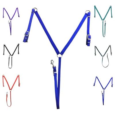 Majestic Collier de poitrine rembourré en nylon pour chevaux (bleu roi, complet) - Publicité Majestic Collier de poitrine rembourré en nylon pour chevaux (bleu roi, complet) - Publicité