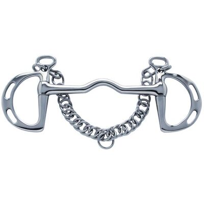 PFIFF Mors Espagnol droit à passes en inox Argent 12,5 cm - Publicité PFIFF Mors Espagnol droit à passes en inox Argent 12,5 cm - Publicité