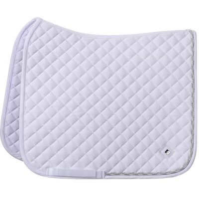 Imperial Riding IRH Basic Cotton DR Tapis de Selle de Dressage avec surpiqûre en Losanges, Passepoil pailleté et Logo en métal Blanc - Publicité Imperial Riding IRH Basic Cotton DR Tapis de Selle de Dressage avec surpiqûre en Losanges, Passepoil pailleté et Logo en métal Blanc - Publicité