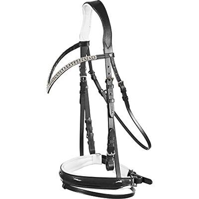 HORZE , bridon Anatomique de Cheval Grayson avec Strass, Noir, XF - Publicité HORZE , bridon Anatomique de Cheval Grayson avec Strass, Noir, XF - Publicité