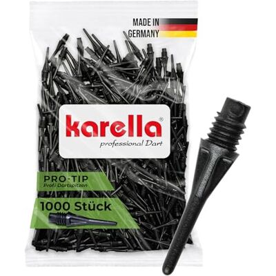 Karella Pro-Tip Lot de 1000 pointes de fléchettes souples avec filetage 2BA Noir - Publicité Karella Pro-Tip Lot de 1000 pointes de fléchettes souples avec filetage 2BA Noir - Publicité