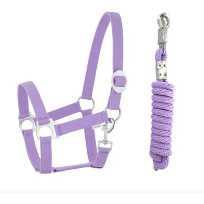 JA Horse Licol Kit de longe avec crochet de panique réglable Licol de cheval en bois Corde de fixation (crochet de panique, lavande, poney) - Publicité JA Horse Licol Kit de longe avec crochet de panique réglable Licol de cheval en bois Corde de fixation (crochet de panique, lavande, poney) - Publicité