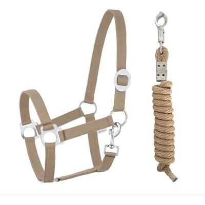 JA Horse JA4002 Essential Licol avec crochet de panique, kaki, poney - Publicité JA Horse JA4002 Essential Licol avec crochet de panique, kaki, poney - Publicité