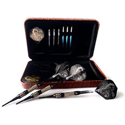 CUESOUL Black Scorpion Deluxe Soft Tip Darts Set with Luxury Case, 16 Gram (B2307) - Publicité CUESOUL Black Scorpion Deluxe Soft Tip Darts Set with Luxury Case, 16 Gram (B2307) - Publicité