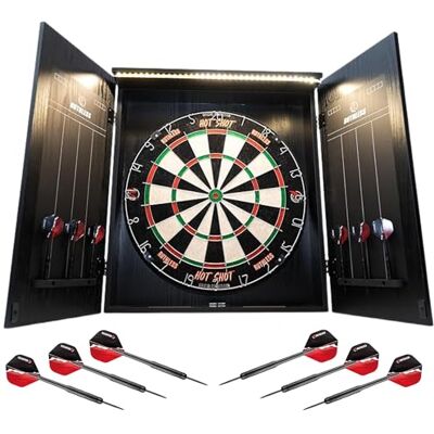 Ruthless Home Darts Centre Cible de fléchettes avec armoire, cible de fléchettes et 2 jeux de fléchettes - Publicité Ruthless Home Darts Centre Cible de fléchettes avec armoire, cible de fléchettes et 2 jeux de fléchettes - Publicité