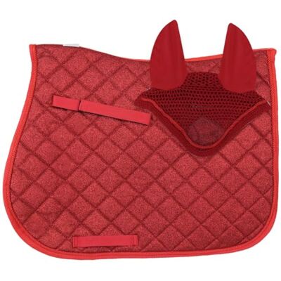 Horses Ensemble de Tapis de Selle de Saut + Bonnet de Cavalerie Bright, Style et Confort pour Votre Cheval de Tosoni Selleria (Rouge, COB) - Publicité Horses Ensemble de Tapis de Selle de Saut + Bonnet de Cavalerie Bright, Style et Confort pour Votre Cheval de Tosoni Selleria (Rouge, COB) - Publicité