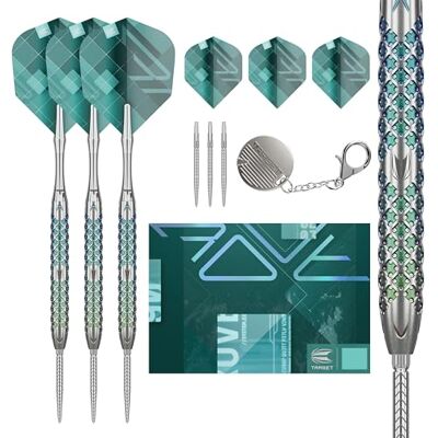 Target Darts Rove Steel Tip Swiss Point Darts, 90% Tungsten Dart Set, Barrel 01-23G Jeu de fléchettes à Pointe en Acier, Jeu de fléchettes Professionnel avec Pointes suisses et Outils - Publicité Target Darts Rove Steel Tip Swiss Point Darts, 90% Tungsten Dart Set, Barrel 01-23G Jeu de fléchettes à Pointe en Acier, Jeu de fléchettes Professionnel avec Pointes suisses et Outils - Publicité
