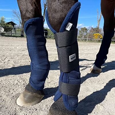 Horses Stichiere Fly Stop Blue Poney, Set de protections d'équitation pour cheval, doux et résistant, protection maximale contre les traumatismes et les trousses - Publicité Horses Stichiere Fly Stop Blue Poney, Set de protections d'équitation pour cheval, doux et résistant, protection maximale contre les traumatismes et les trousses - Publicité