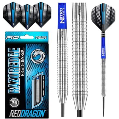 RED DRAGON Darts Razor Edge Original 24g Pointe Acier Set de Fléchettes en Tungstène - Publicité RED DRAGON Darts Razor Edge Original 24g Pointe Acier Set de Fléchettes en Tungstène - Publicité