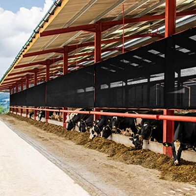 FORZA Clôture à Bétail Paravents pour Bâtiments Agricoles (Option de Taille & Couleur) (18m x 2m avec Logo, Noir) - Publicité FORZA Clôture à Bétail Paravents pour Bâtiments Agricoles (Option de Taille & Couleur) (18m x 2m avec Logo, Noir) - Publicité