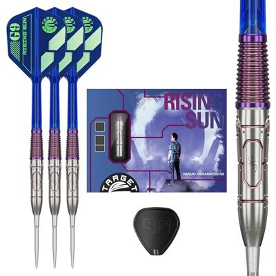 Target Darts Target Japan Rising Sun G9 95% Tungstène K-Flex Swiss Point Pointe en Acier Fléchettes Set, 23G Haruki Muramatsu Fléchette Ailettes, Swiss Nano Points, K Flex N° 6 Forme Ailettes et Arbres - Publicité Target Darts Target Japan Rising Sun G9 95% Tungstène K-Flex Swiss Point Pointe en Acier Fléchettes Set, 23G Haruki Muramatsu Fléchette Ailettes, Swiss Nano Points, K Flex N° 6 Forme Ailettes et Arbres - Publicité