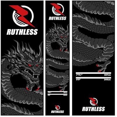 RUTHLESS Tapis de fléchettes Tapis de fléchettes robuste, antidérapant et durable pour sol Noir (Dragon) - Publicité RUTHLESS Tapis de fléchettes Tapis de fléchettes robuste, antidérapant et durable pour sol Noir (Dragon) - Publicité