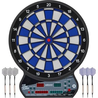 Unicorn Cible de fléchettes à pointe souple Affichage électronique LED Scoring automatique 27 jeux avec 175 variantes Convient pour jusqu'à 8 joueurs Comprend un adaptateur d'alimentation et - Publicité Unicorn Cible de fléchettes à pointe souple Affichage électronique LED Scoring automatique 27 jeux avec 175 variantes Convient pour jusqu'à 8 joueurs Comprend un adaptateur d'alimentation et - Publicité