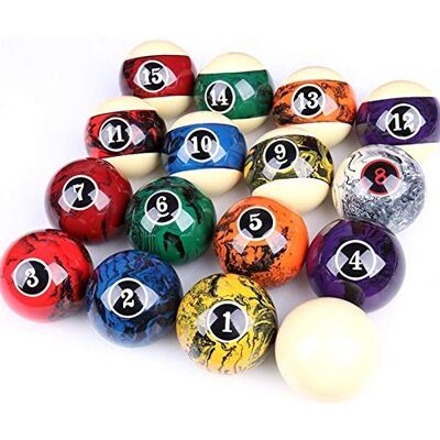 YRU Lot de 16 Boules de Billard 57.2MM, Professionnelles pour Table de Billard Noir Huit Billard en Cristal Américain Seize Couleurs Accessoires De Billard - Publicité YRU Lot de 16 Boules de Billard 57.2MM, Professionnelles pour Table de Billard Noir Huit Billard en Cristal Américain Seize Couleurs Accessoires De Billard - Publicité