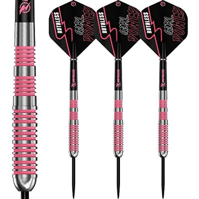 Ruthless Girl Power Steel Tip Darts 23g 90% Tungsten Pink. Publicité Ruthless Girl Power Steel Tip Darts 23g 90% Tungsten Pink. Publicité