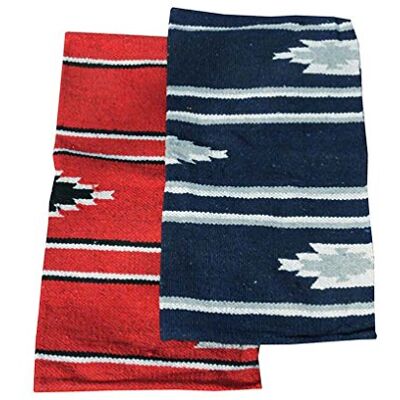 AMKA Westernpad bleu Pony Selle Navajo Couverture 26 x 66 cm Western Saddle Blanket - Publicité AMKA Westernpad bleu Pony Selle Navajo Couverture 26 x 66 cm Western Saddle Blanket - Publicité