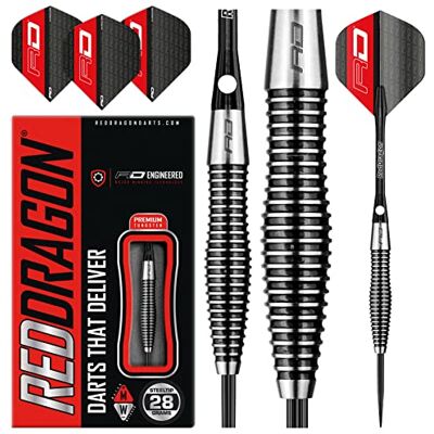 RED DRAGON Lethal Magic: 28g Fléchettes Pointes Acier avec Ailettes et Tiges de Flechettes - Publicité RED DRAGON Lethal Magic: 28g Fléchettes Pointes Acier avec Ailettes et Tiges de Flechettes - Publicité