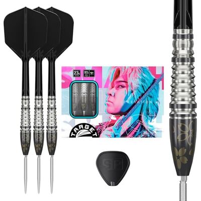 Target Darts Target Japan Charm Series Smash G3 Pointe en Acier Fléchettes avec Kflex, 23G 90% Tungstène Fléchettes, K-Flex Volants et Tiges N° 6, Nano Swiss Points Conseils, Junya Koikawa - Publicité Target Darts Target Japan Charm Series Smash G3 Pointe en Acier Fléchettes avec Kflex, 23G 90% Tungstène Fléchettes, K-Flex Volants et Tiges N° 6, Nano Swiss Points Conseils, Junya Koikawa - Publicité