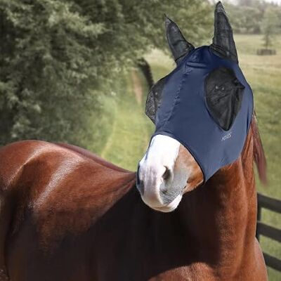 Horses , Masque en Lycra avec Filet pour Les Yeux, Masque Anti-Mouches Léger et Respirant, N’Entrave Pas Le Champ de Vision du Cheval, Protection des Yeux et des Oreilles (Full, Marine) - Publicité Horses , Masque en Lycra avec Filet pour Les Yeux, Masque Anti-Mouches Léger et Respirant, N’Entrave Pas Le Champ de Vision du Cheval, Protection des Yeux et des Oreilles (Full, Marine) - Publicité
