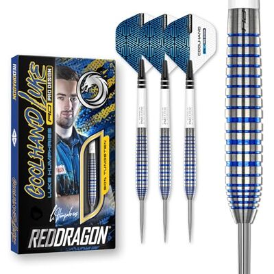 RED DRAGON Luke Humphries TX Series Premium Tungstène Darts Set avec Vols et tiges - Publicité RED DRAGON Luke Humphries TX Series Premium Tungstène Darts Set avec Vols et tiges - Publicité