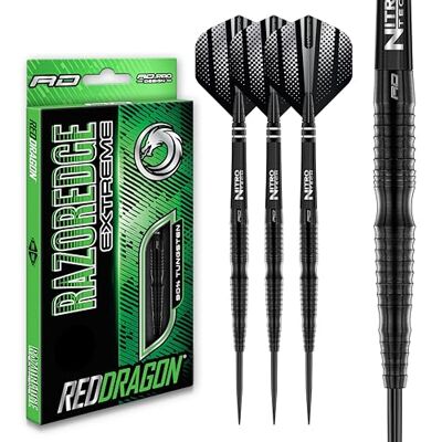 RED DRAGON Darts Razor Edge Extreme 22g Pointe Acier Set de Fléchettes en Tungstène - Publicité RED DRAGON Darts Razor Edge Extreme 22g Pointe Acier Set de Fléchettes en Tungstène - Publicité