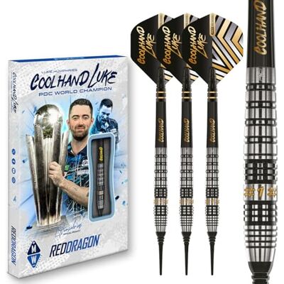 RED DRAGON Darts – Joueur Professionnel Luke Humphries Coolhand Prestige 90% Tungstène 18g Baril / 20g Poids Total Pointe Souple Jeu de fléchettes avec ailettes et tiges de fléchettes - Publicité RED DRAGON Darts – Joueur Professionnel Luke Humphries Coolhand Prestige 90% Tungstène 18g Baril / 20g Poids Total Pointe Souple Jeu de fléchettes avec ailettes et tiges de fléchettes - Publicité