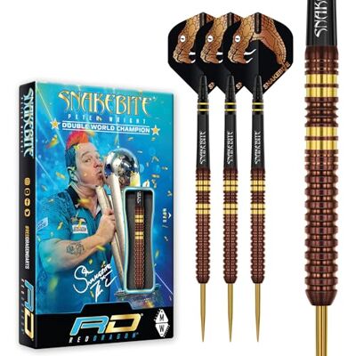 RED DRAGON Peter Snakebite Wright Copper Fusion 21 grammes Premium Tungstène Darts Set avec Vols et tiges - Publicité RED DRAGON Peter Snakebite Wright Copper Fusion 21 grammes Premium Tungstène Darts Set avec Vols et tiges - Publicité