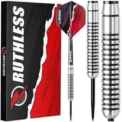RUTHLESS Ranger I Professional Jeu de fléchettes à pointe en acier tungstène 22 g et 24 g, avec ailettes et tiges (24 g) - Publicité RUTHLESS Ranger I Professional Jeu de fléchettes à pointe en acier tungstène 22 g et 24 g, avec ailettes et tiges (24 g) - Publicité