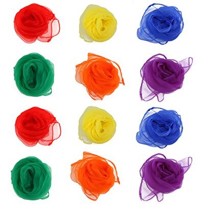 NUOLUX Multi-Color Foulards Ourlé Jonglage Foulards Danse 12pcs (couleur assortie) - Publicité NUOLUX Multi-Color Foulards Ourlé Jonglage Foulards Danse 12pcs (couleur assortie) - Publicité