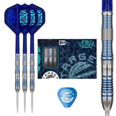 Target Darts Target Japan Mizu Série Pointe en Acier Fléchettes, 23G Barrel 02 90% Tungstène Fléchettes, K-Flex N° 2 Volants et Arbres, Swiss Nano Points et Outil SP Inclus - Publicité Target Darts Target Japan Mizu Série Pointe en Acier Fléchettes, 23G Barrel 02 90% Tungstène Fléchettes, K-Flex N° 2 Volants et Arbres, Swiss Nano Points et Outil SP Inclus - Publicité
