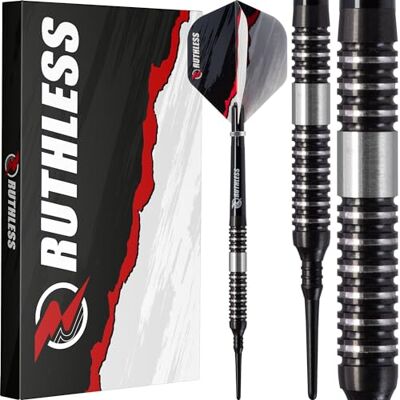 RUTHLESS Night Hawk Jeu de fléchettes Fléchettes en tungstène à pointe souple Noir 18 g - Publicité RUTHLESS Night Hawk Jeu de fléchettes Fléchettes en tungstène à pointe souple Noir 18 g - Publicité