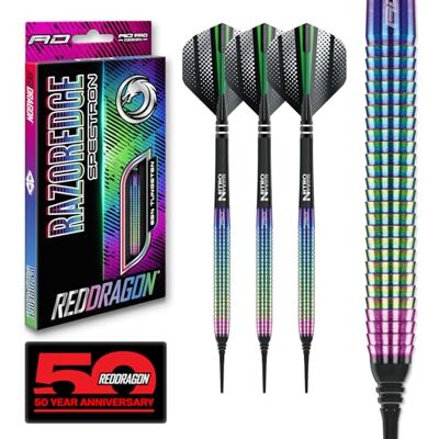 RED DRAGON Razor Edge Spectron Fléchettes en tungstène Softip 18 grammes avec ailettes et tiges - Publicité RED DRAGON Razor Edge Spectron Fléchettes en tungstène Softip 18 grammes avec ailettes et tiges - Publicité